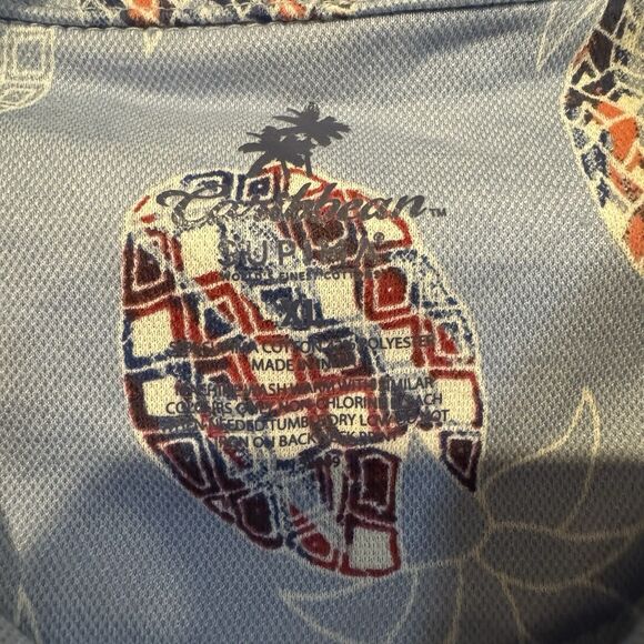 Caribbean Hawaiian Shirt XL Men’s Blue Pineapple Short Sleeve Supima Button Up - Picture 3 of 8